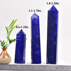 VIZYTOU hand polished crystal obelisk decoration on shelf