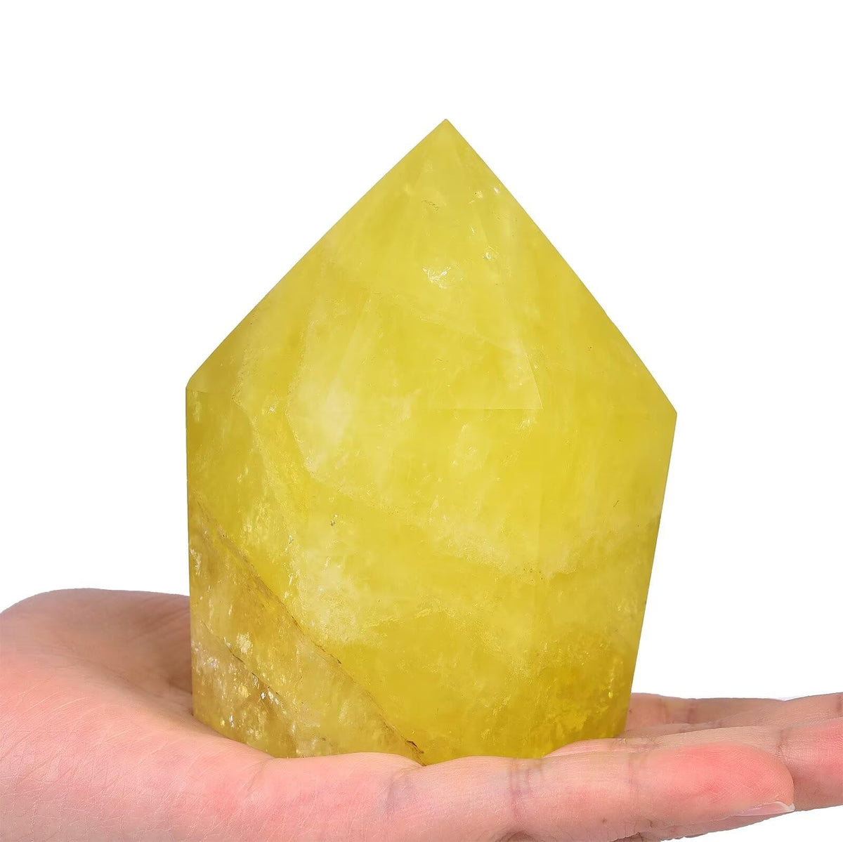VIZYTOU Lemon Quartz Tower Obelisk enhances meditation ambience