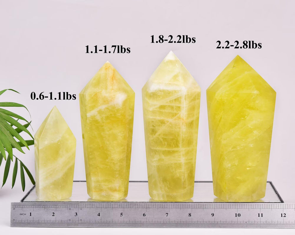 VIZYTOU Lemon Quartz Tower Obelisk supports chakra balancing during practice