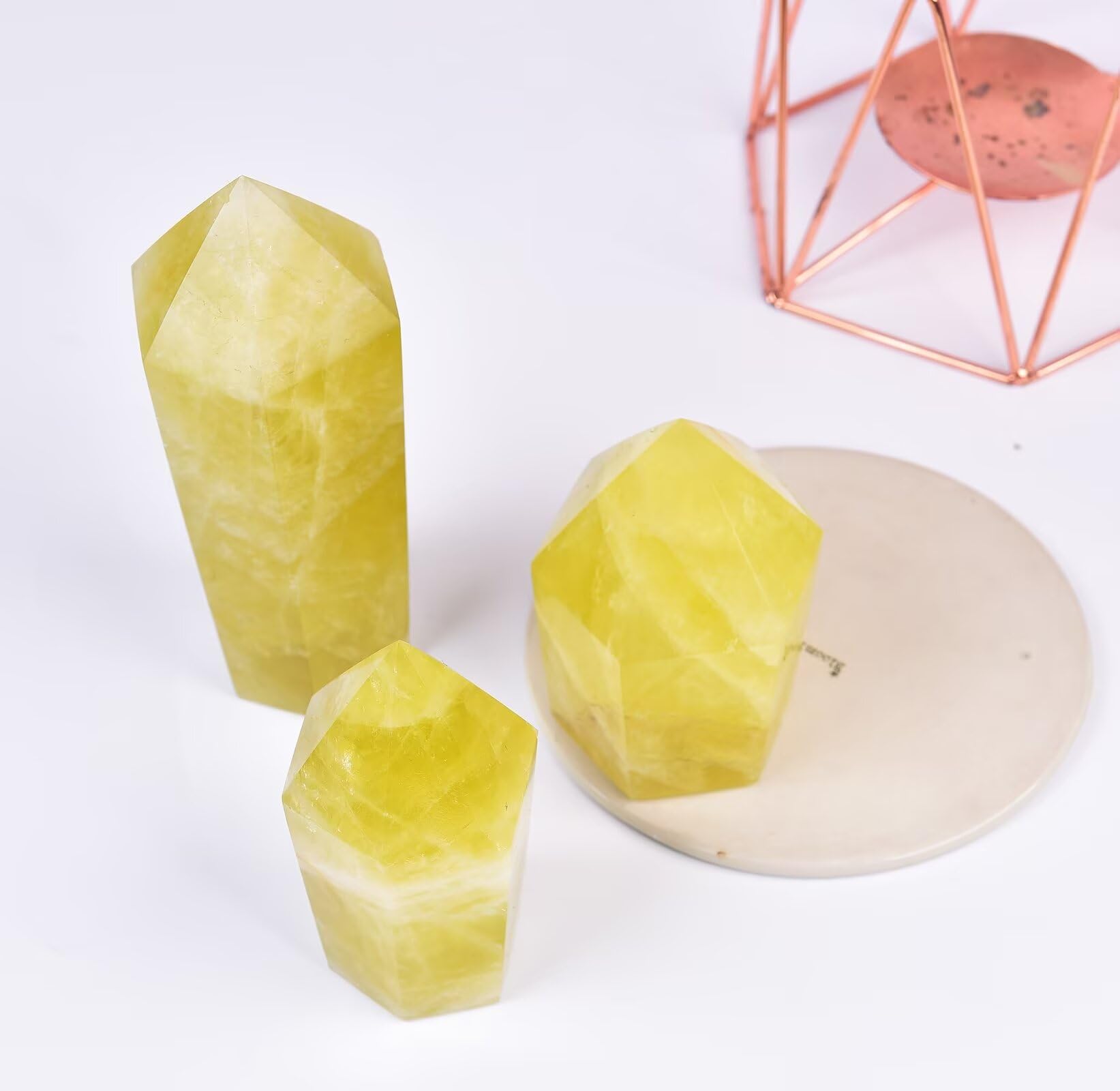 VIZYTOU Lemon Quartz Wand with six facets showcases unique craftsmanship