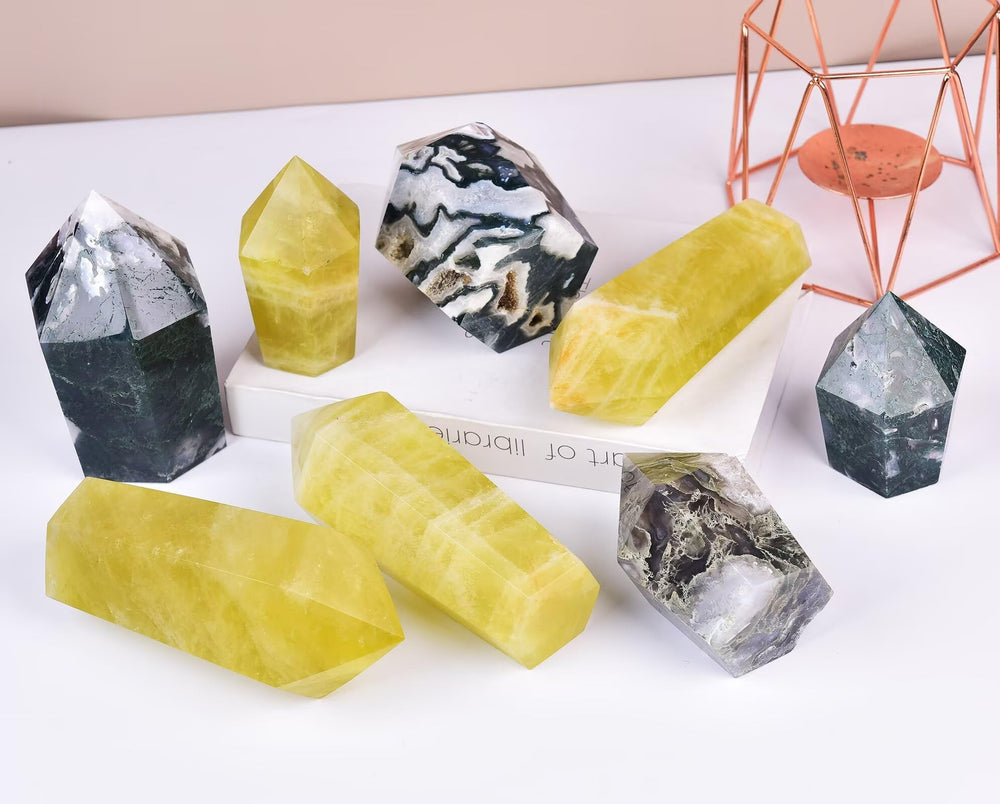 VIZYTOU Lemon Quartz Tower Obelisk ideal for crystal collection pieces