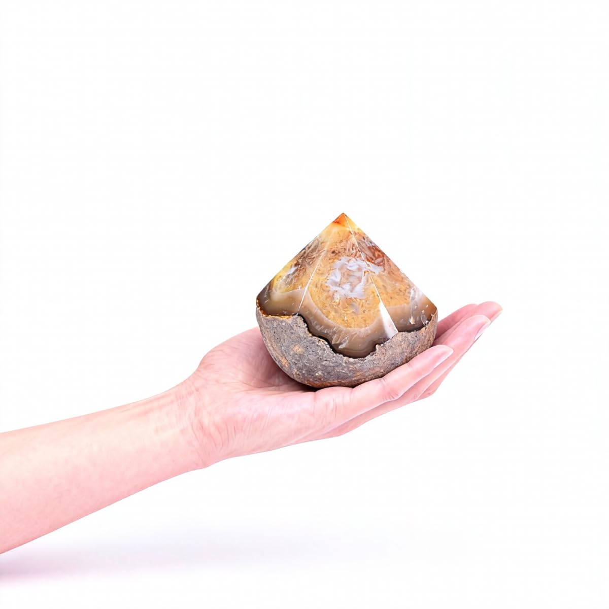 VIZYTOU agate wand stabilizer irregular pillar front view promotes grounding and balance