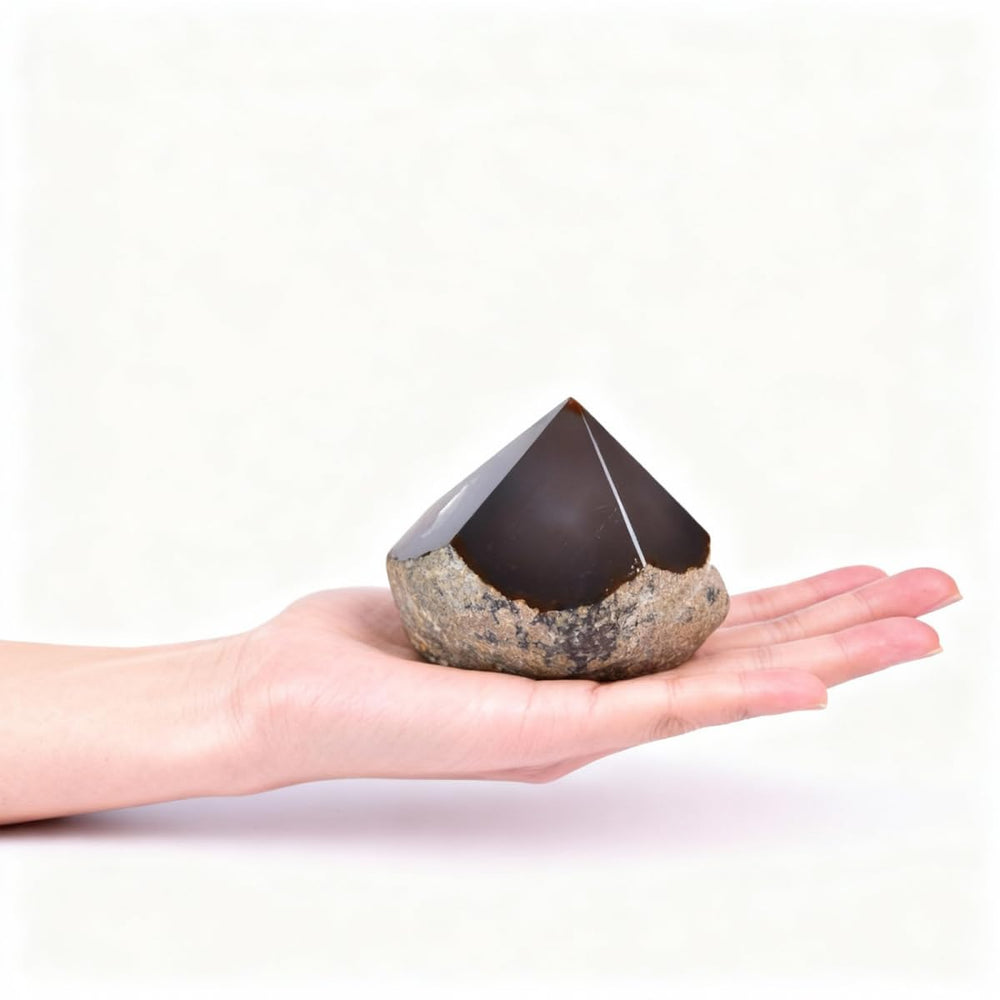 VIZYTOU agate wand stabilizer irregular pillar side view aids meditation focus