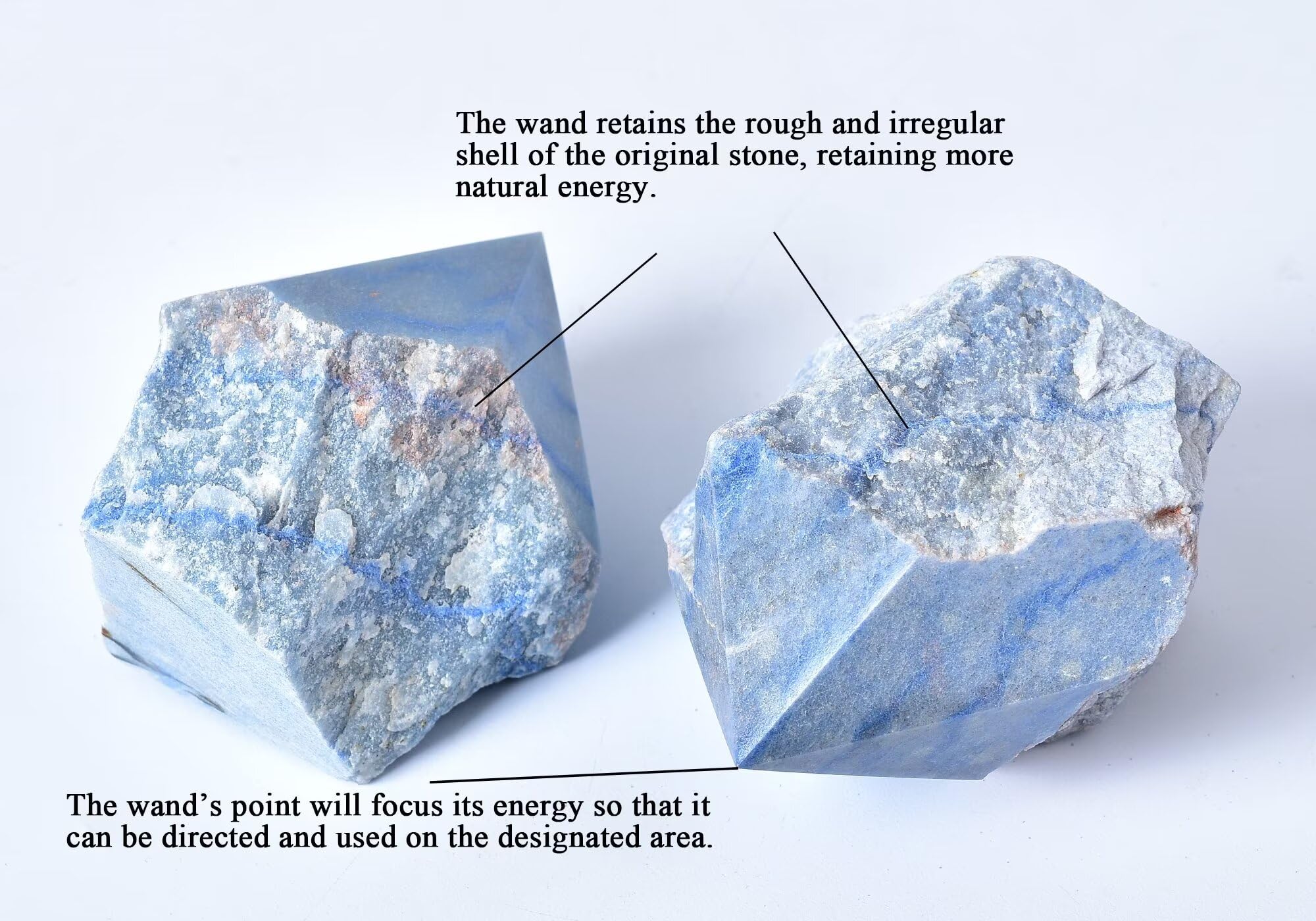 VIZYTOU blue aventurine crystal wand ideal for mineral collection