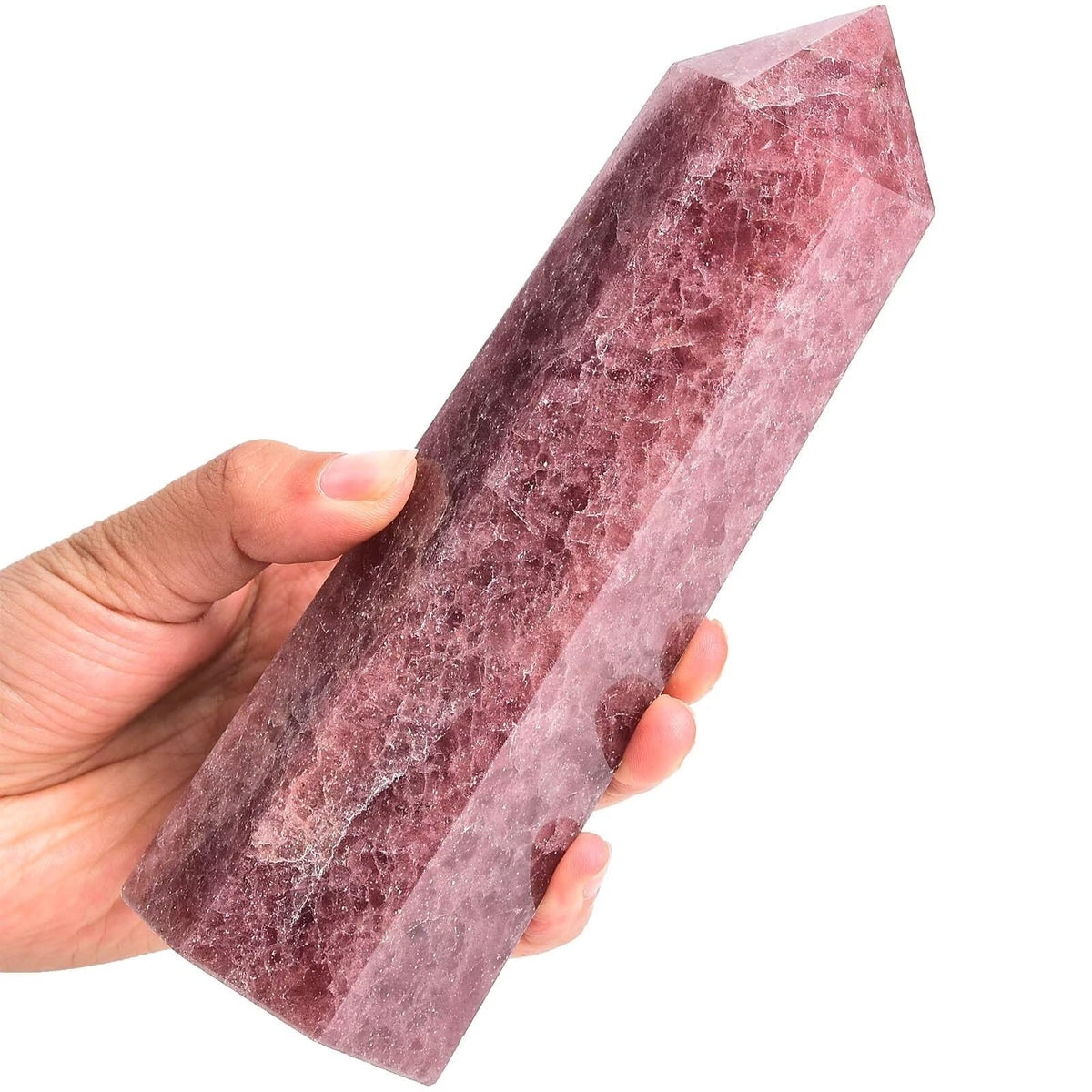 Vizytou natural strawberry stone tower obelisk enhances ambient decor for mindful spaces