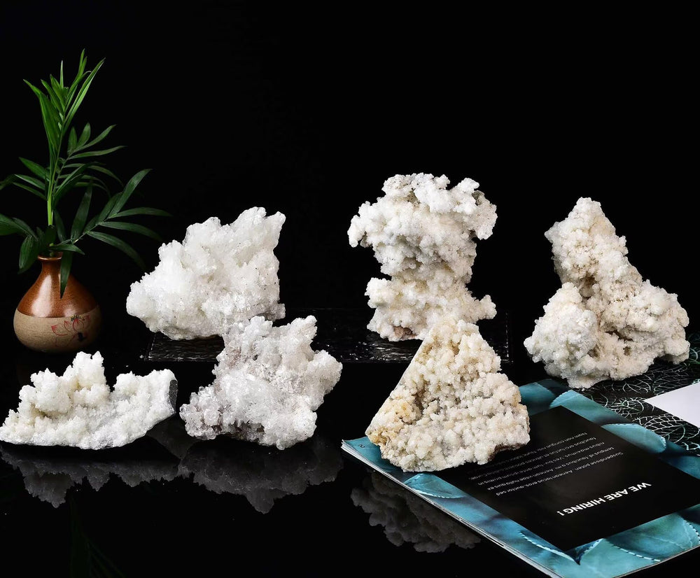 VIZYTOU white quartz cluster for chakra balancing display and meditation practice.