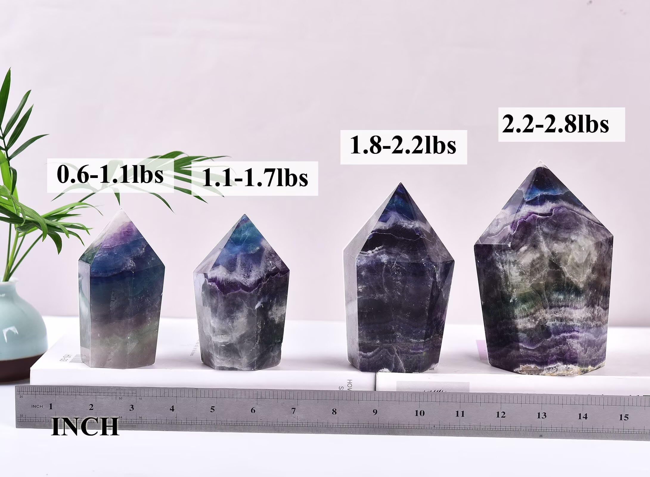 VIZYTOU rainbow fluorite decor boosts room energy and beauty