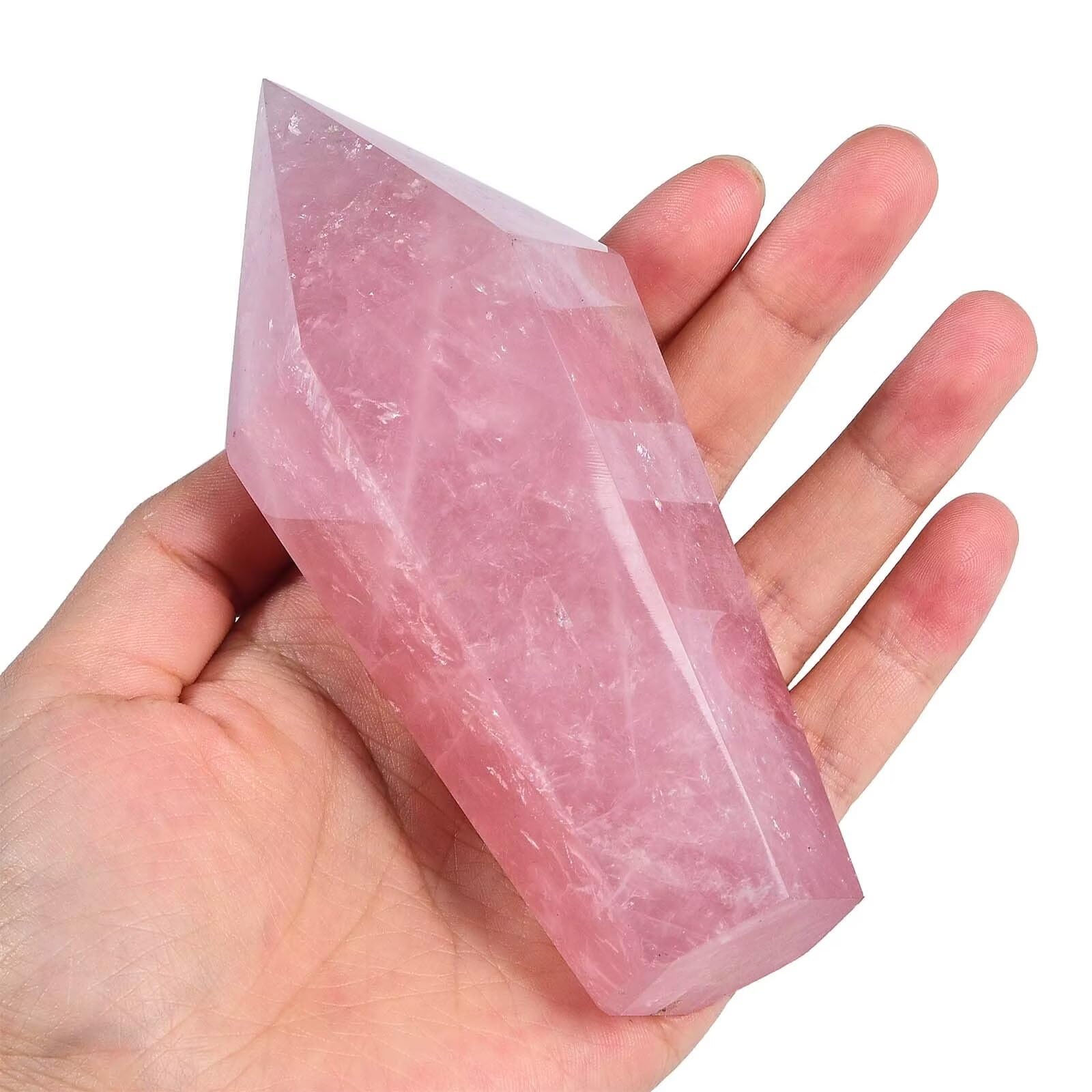 Vizytou Rose Quartz Stone Tower supports balance and compassionate vibes in any space.