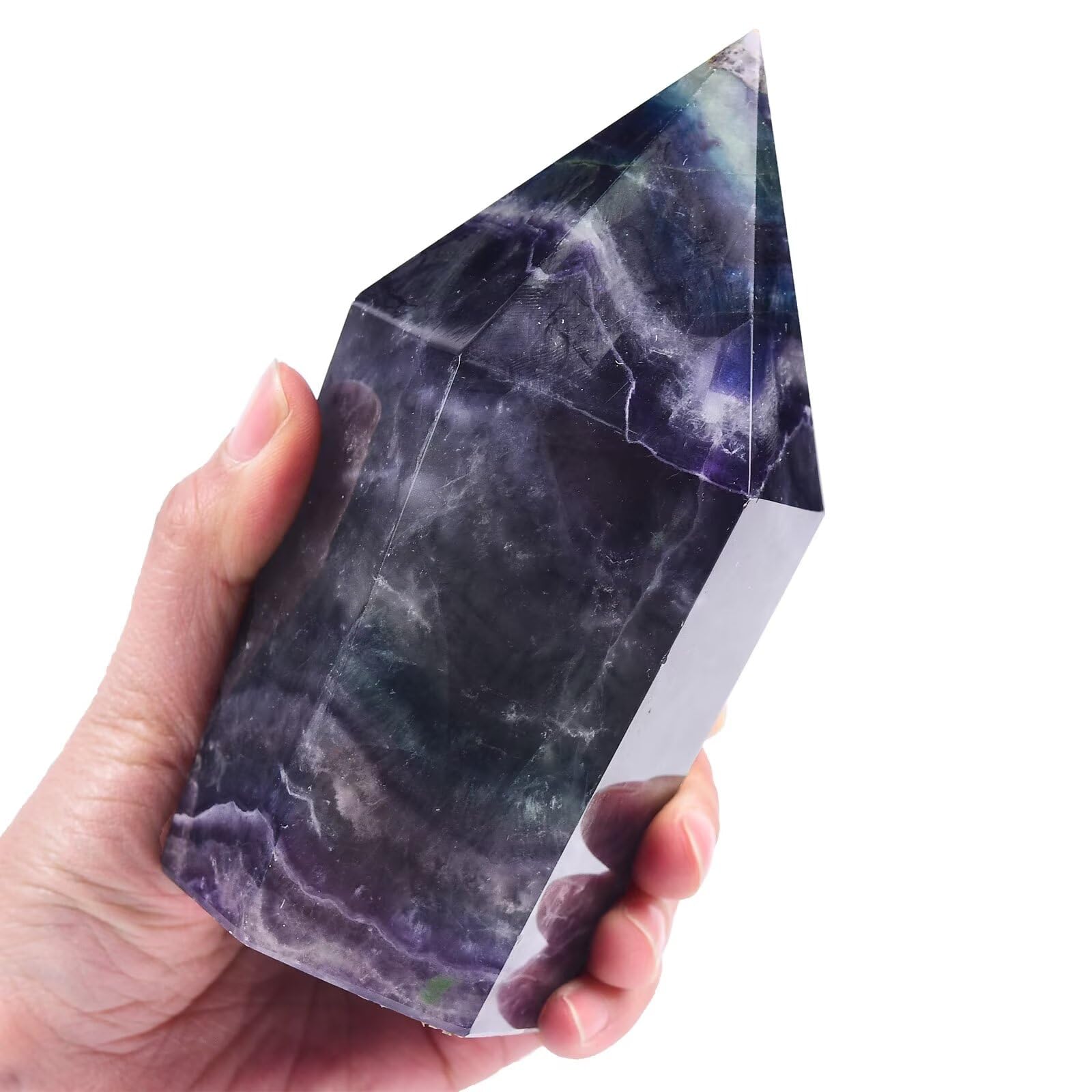 VIZYTOU fluorite wand with six facets supports mindful focus