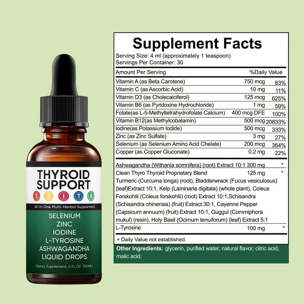 Vlsdoin Kindled Thyroid Support Drops dropper releasing formula for easy daily dosing