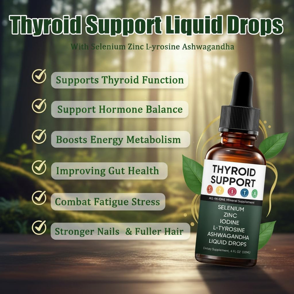 Vlsdoin Kindled Thyroid Support Drops label highlights essential minerals for balance