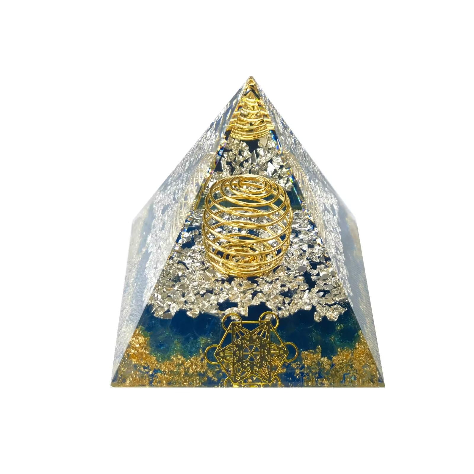 VMDEKK Orgone Pyramid amethyst-olivine promotes calm and focused energy at home.