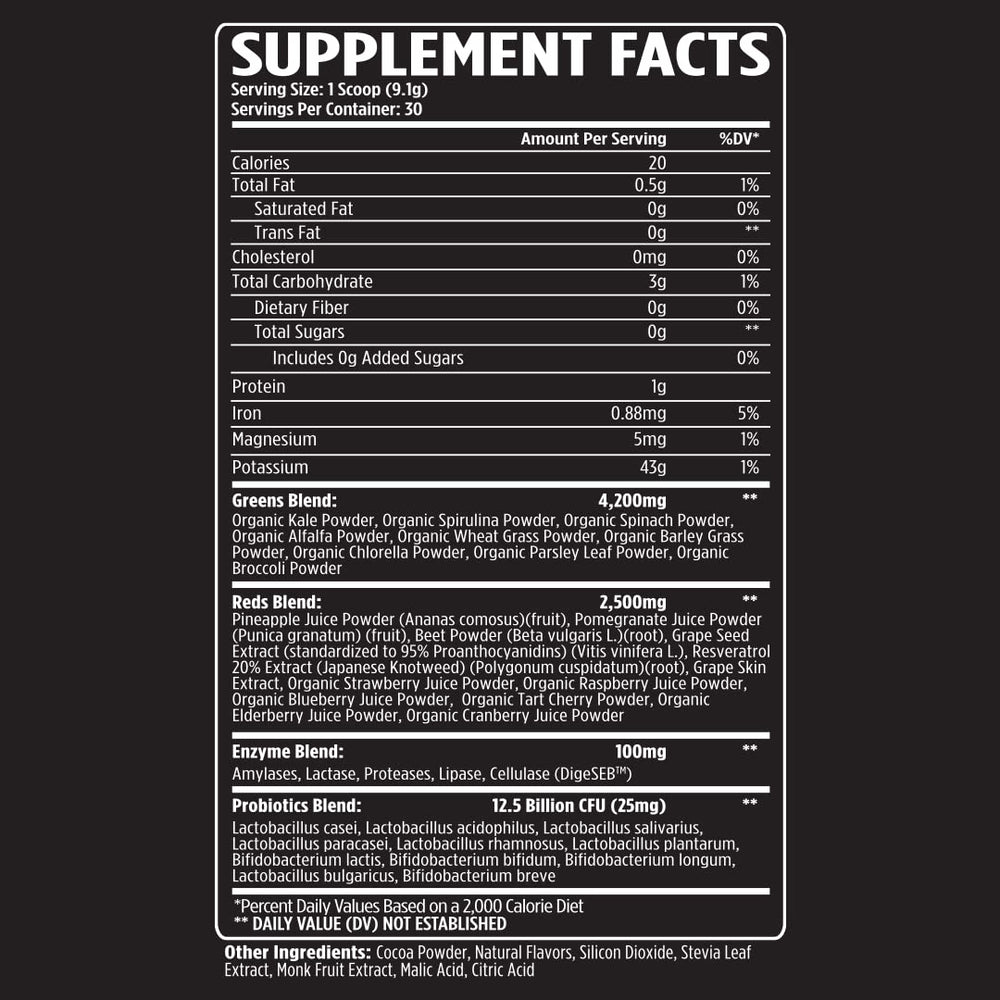 VMI Sports Greens and Reds powder scoop makes mixing easy for a quick nutrient boost.