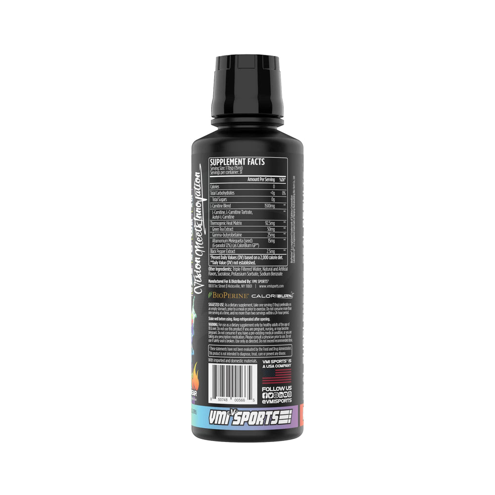 VMI Sports L-Carnitine 1500 Heat gummy bear pack in a gym bag.