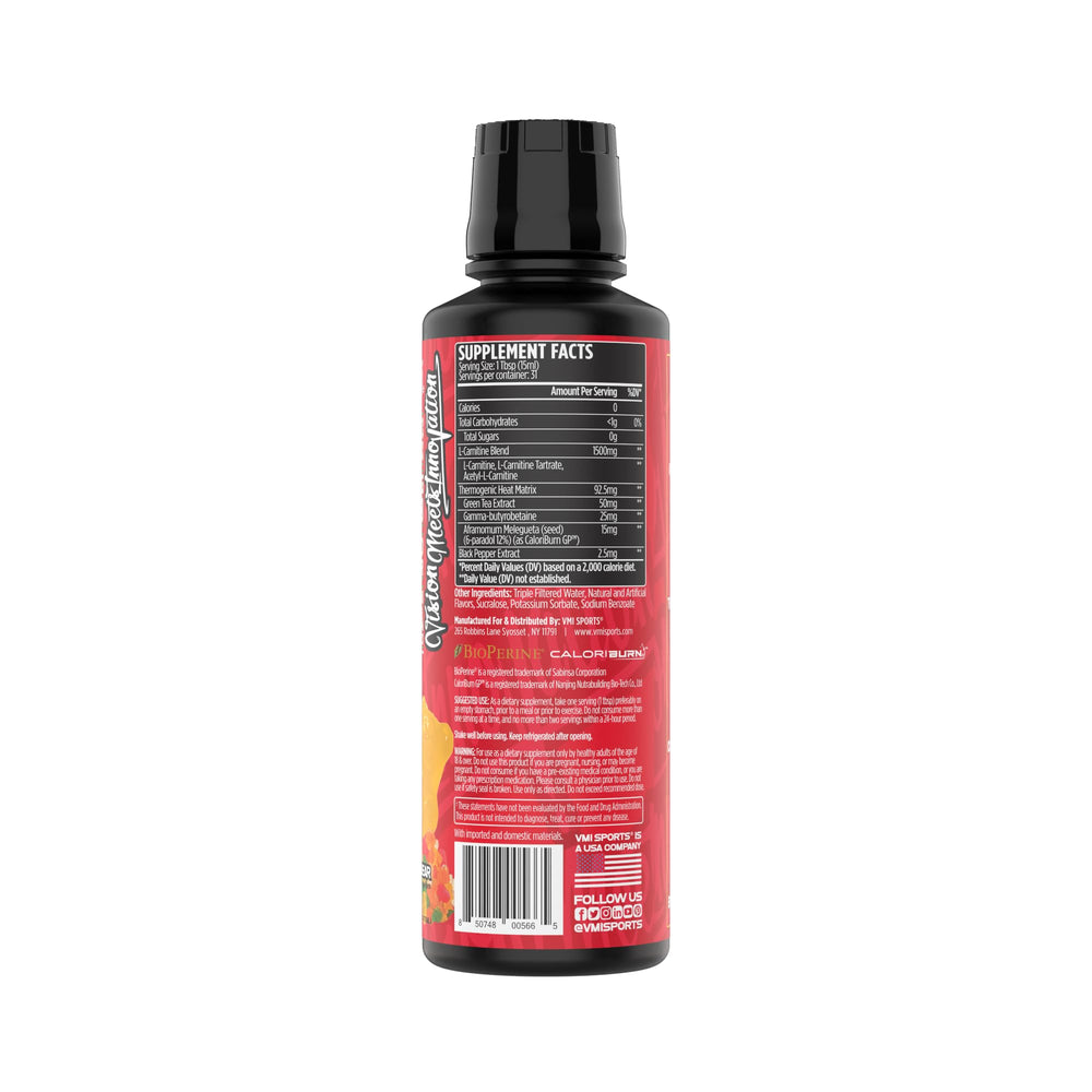 VMI Sports L-Carnitine 1500 Heat serving scoop illustrates pre-workout use.