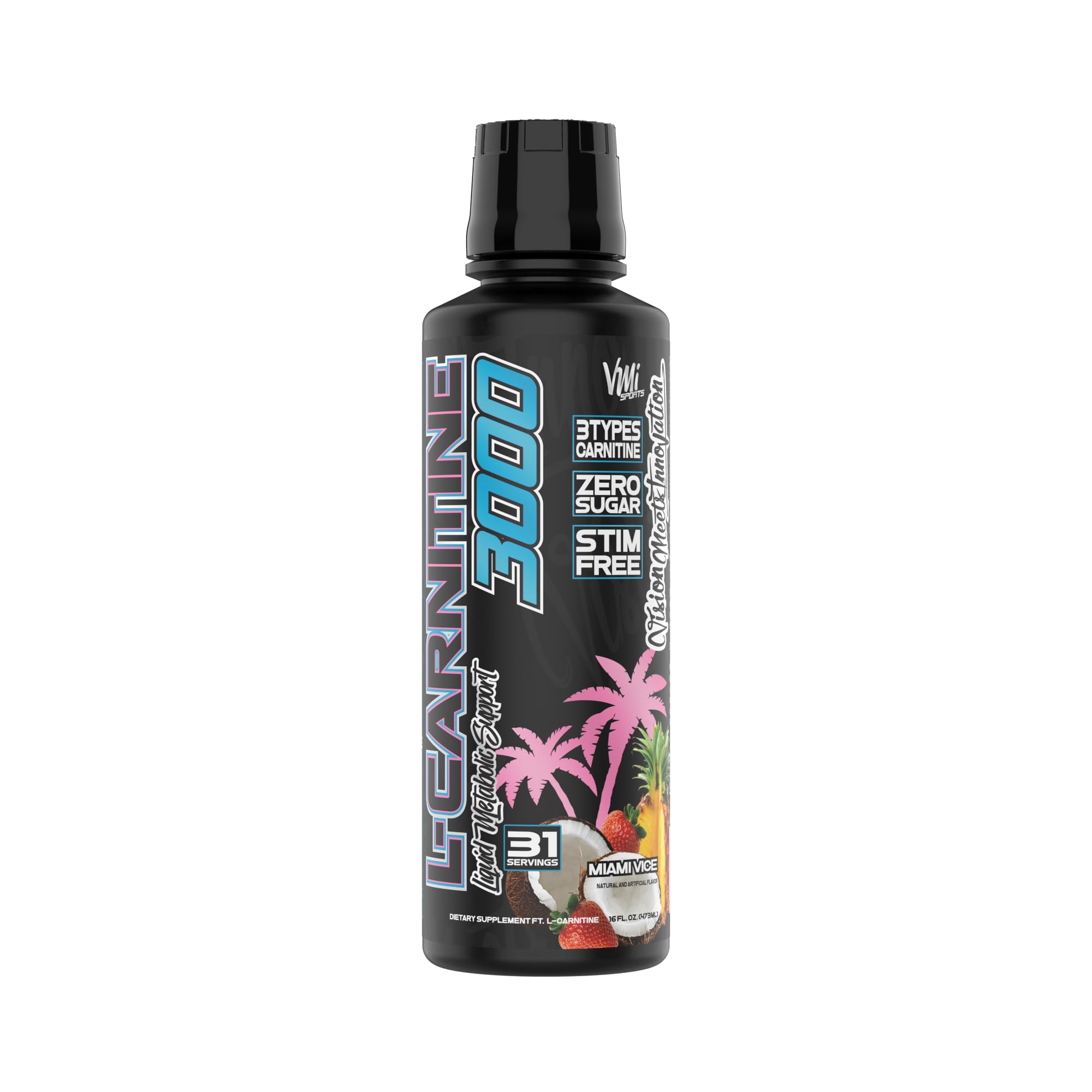 VMI Sports L-Carnitine 3000 Liquid product shot on gym mat for pre-workout use