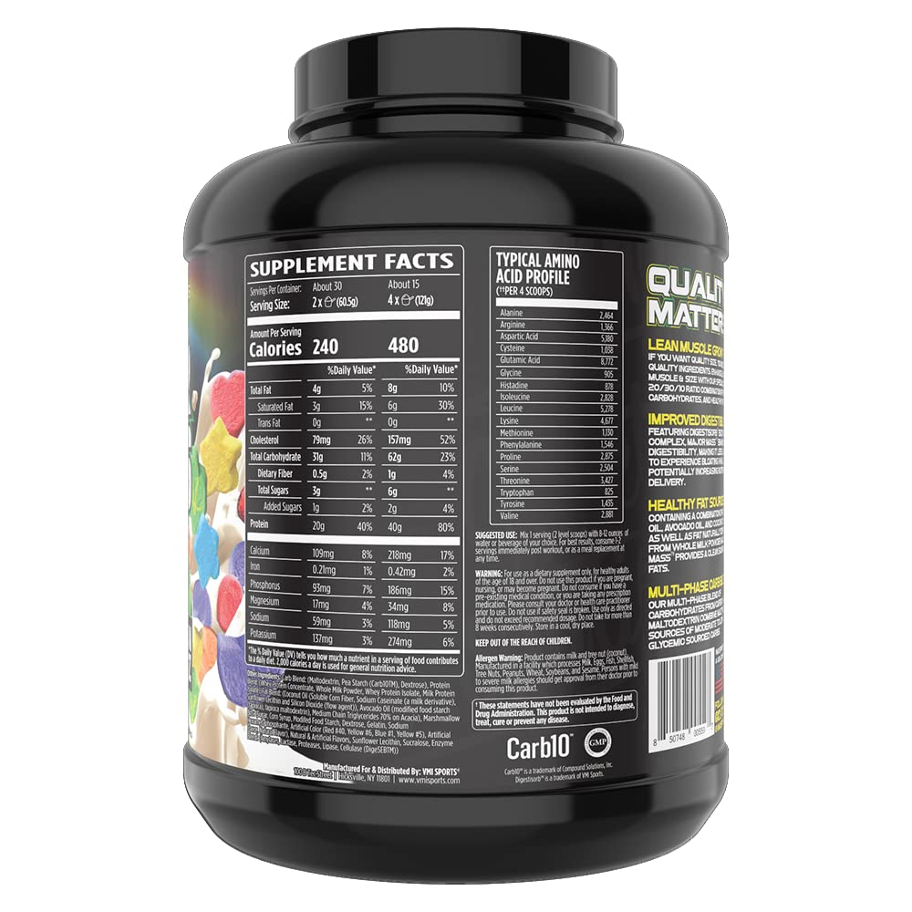 VMI Sports Major Mass used as a meal replacement in a kitchen setting.