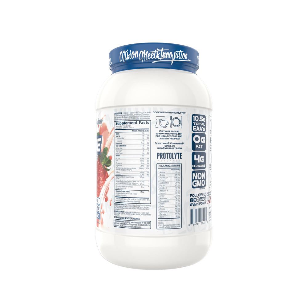 VMI ProtoLyte nutrition panel emphasizing electrolytes and chelated minerals for hydration.