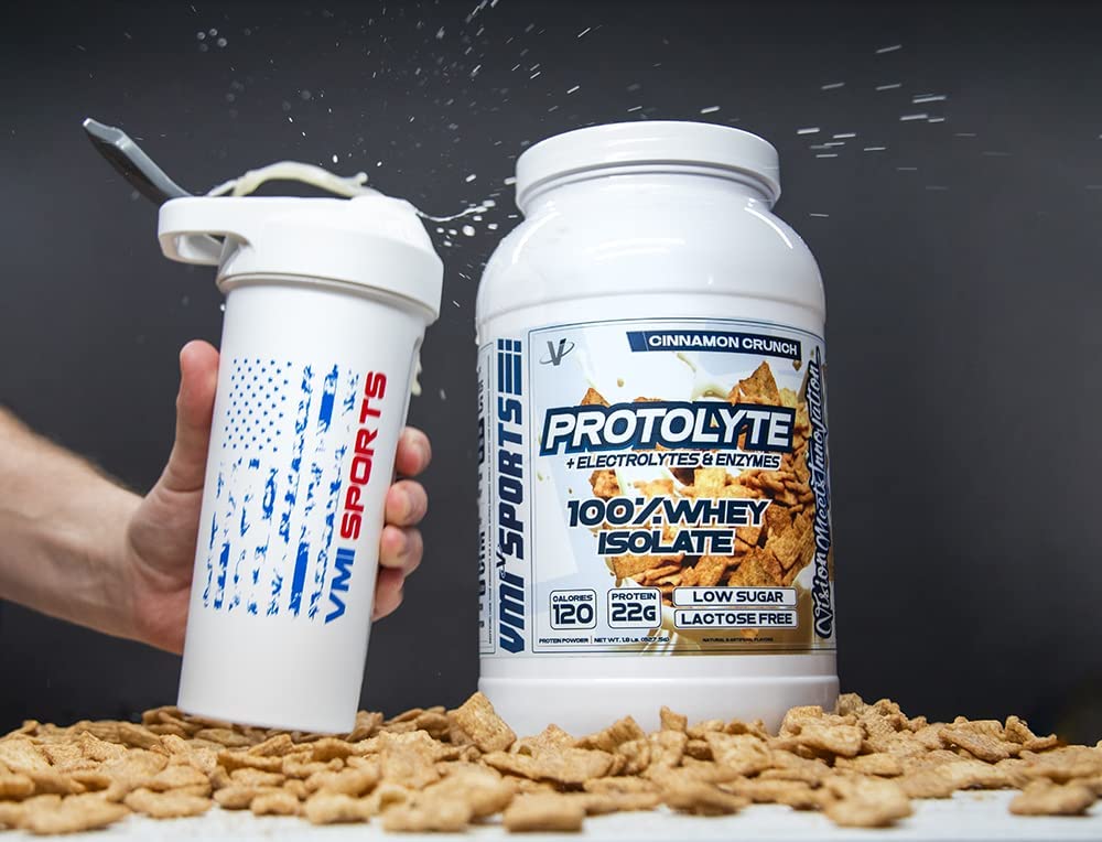 Nutrition information on ProtoLyte label with settling note