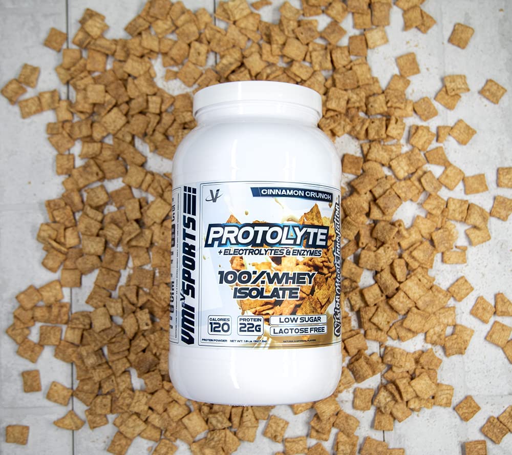 ProtoLyte scoop beside Cinnamon Crunch tub for easy daily protein