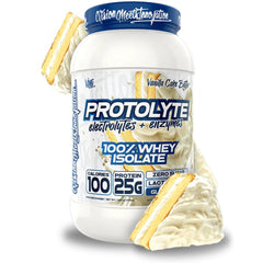 VMI ProtoLyte whey isolate tub in Vanilla Cake Batter, ideal for post-workout recovery.