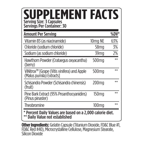 VMI Sports Vasogen Ultra capsules closeup; non-stimulant formulation highlighted.