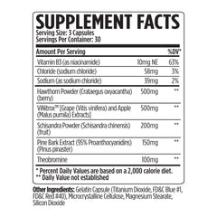 VMI Sports Vasogen Ultra capsules closeup; non-stimulant formulation highlighted.