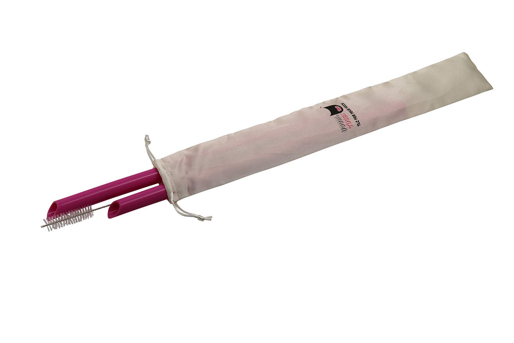 Vocal Tubes pink straw packaging highlights eco-friendly reusable design.