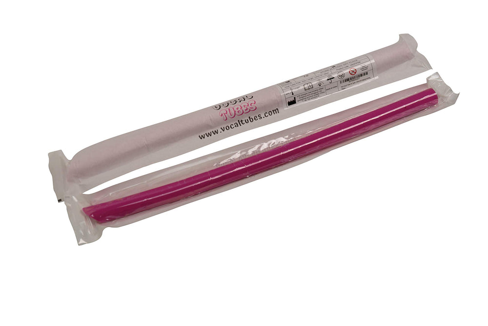 Vocal Tubes pink straw showing soft silicone material.