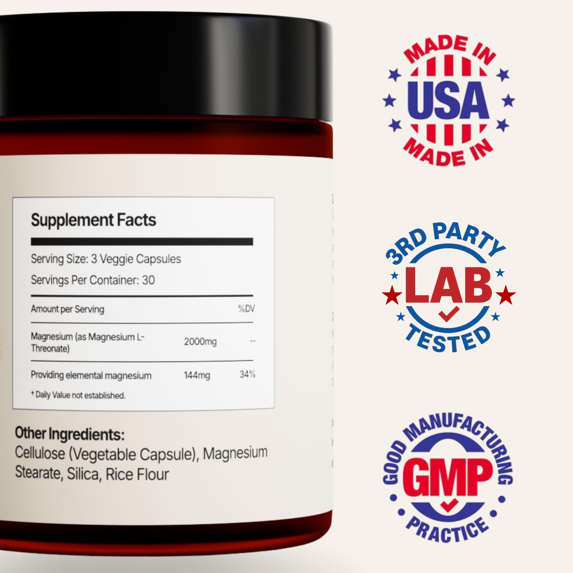 Close-up of Vocks capsules offering brain-friendly magnesium for memory and focus.