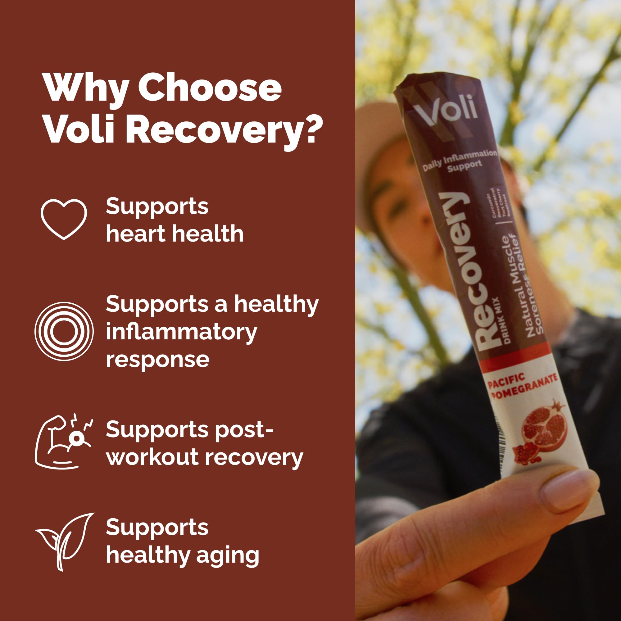Voli Recovery beetroot and Boswellia imagery suggesting circulation support