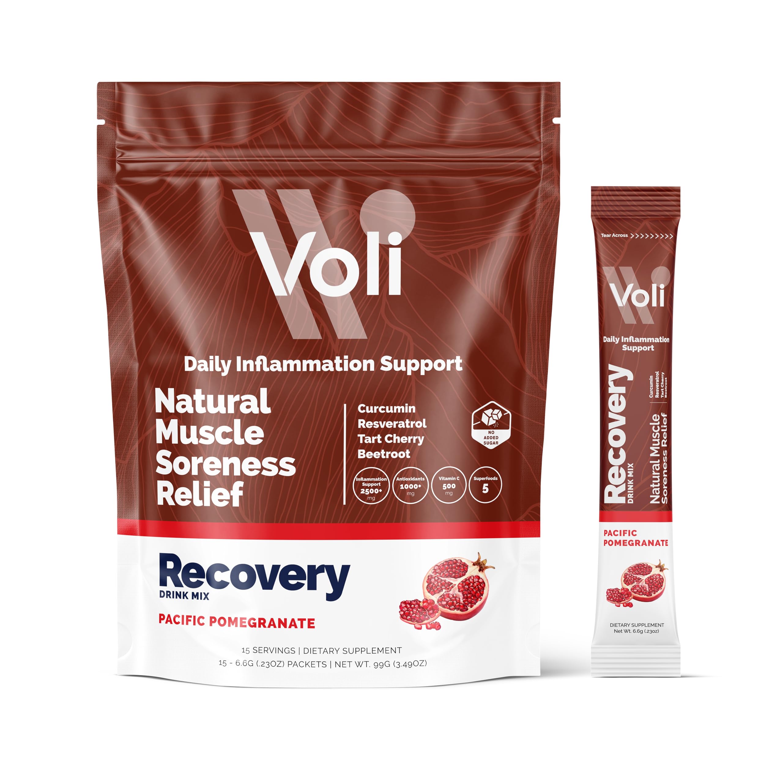 Voli Recovery sachet close-up for post-workout support