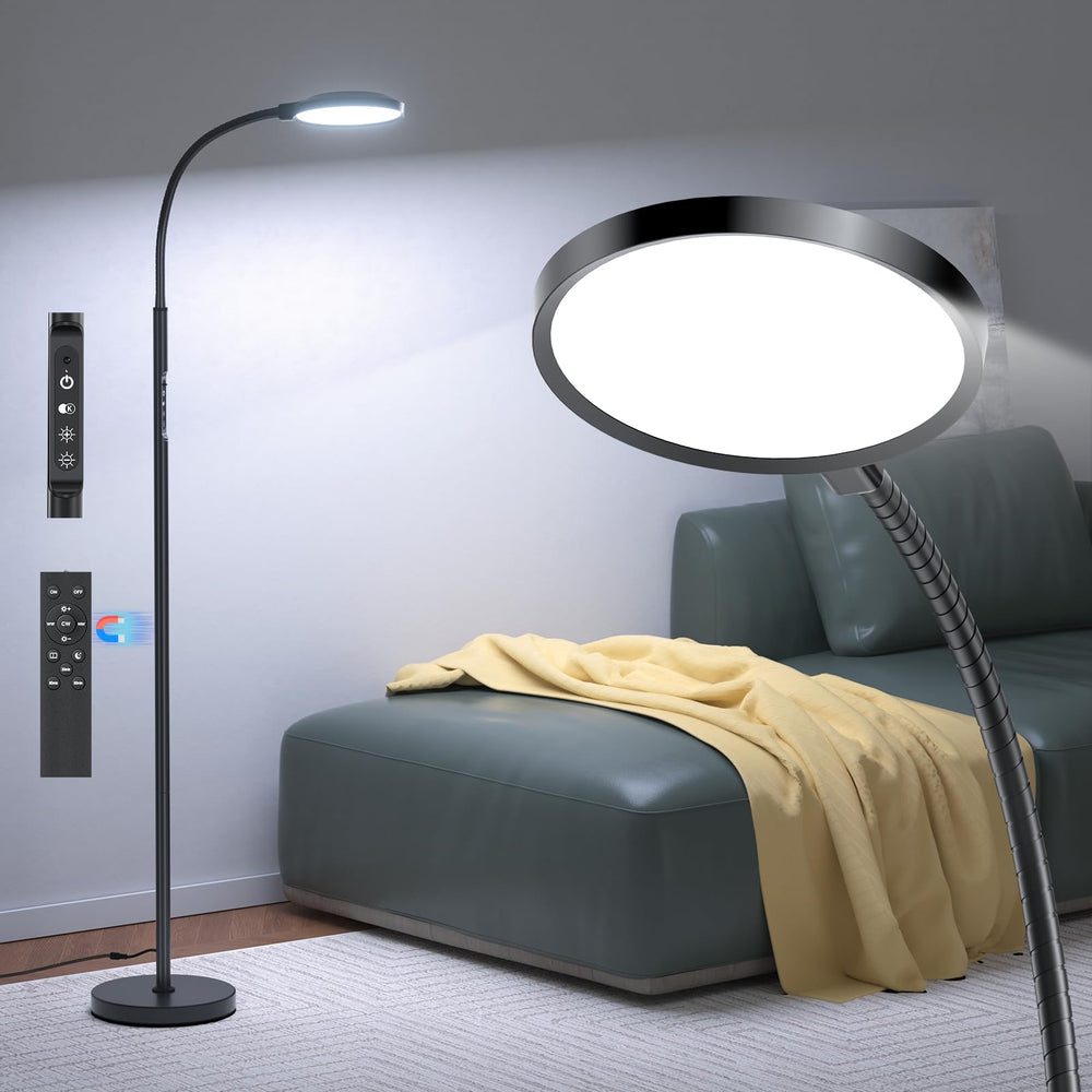 VOLISUN 10000 lux lamp front view showing bright daylight glow for mornings.