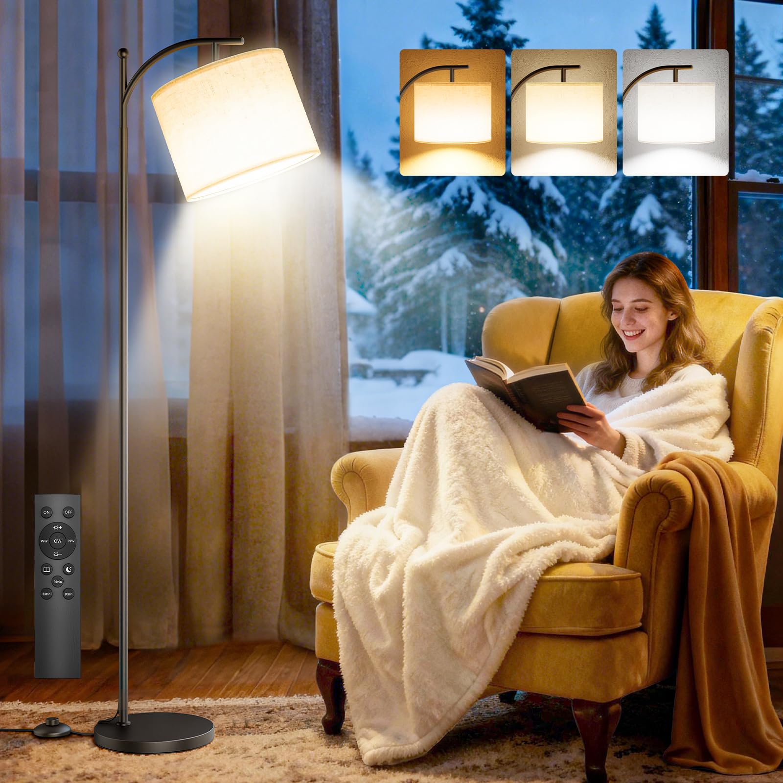 VOLISUN 10000 Lux light therapy lamp with remote showcases full-spectrum brightness for mornings