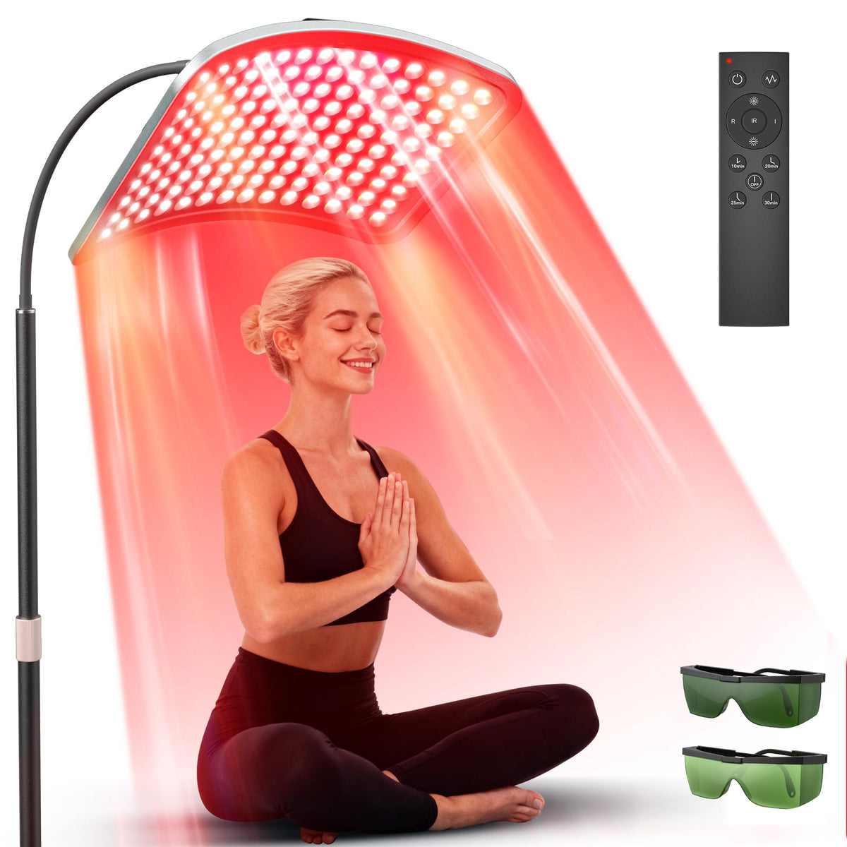 VOLISUN red light therapy panel front view for convenient daily self-care routines.