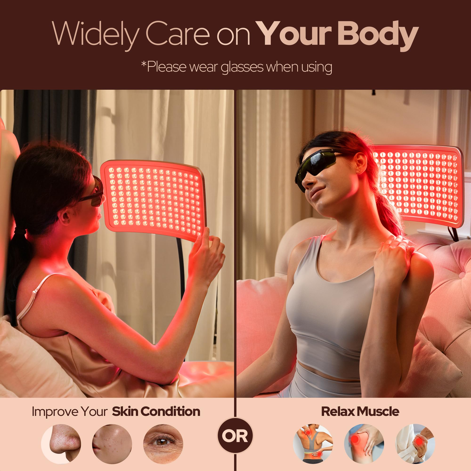 VOLISUN red light panel remote control enables hands-free operation during routines.