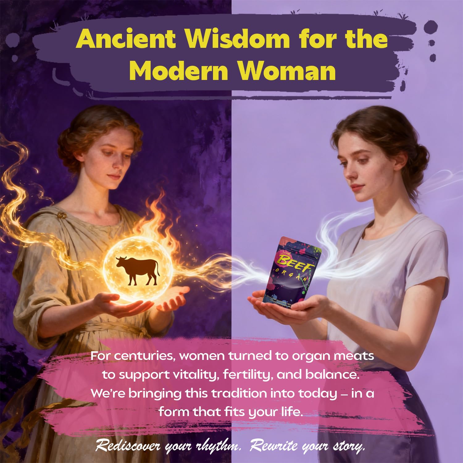 VoloZionX living wisdom motif connects traditional nourishment to modern routines.