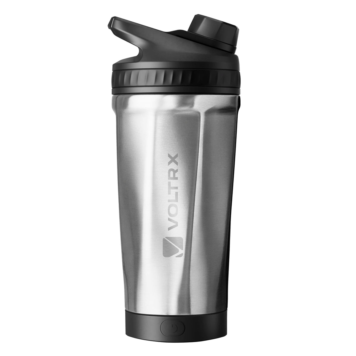 Voltrx ChillMix bottle front view shows durable 18/8 stainless steel and leak-proof cap.