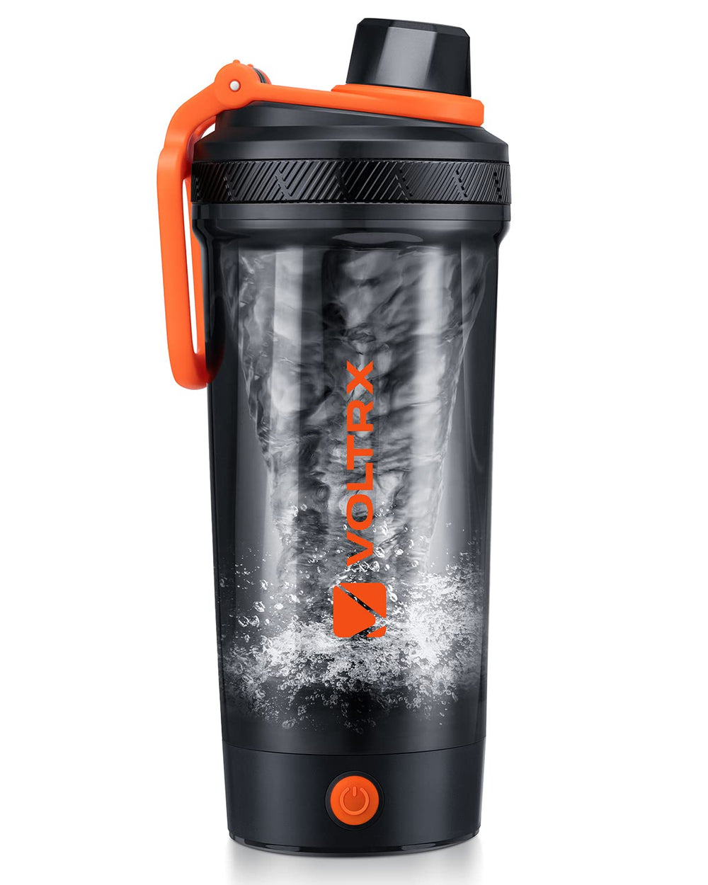 VOLTRX Electric Shaker Bottle shows 24oz capacity for on-the-go shakes.