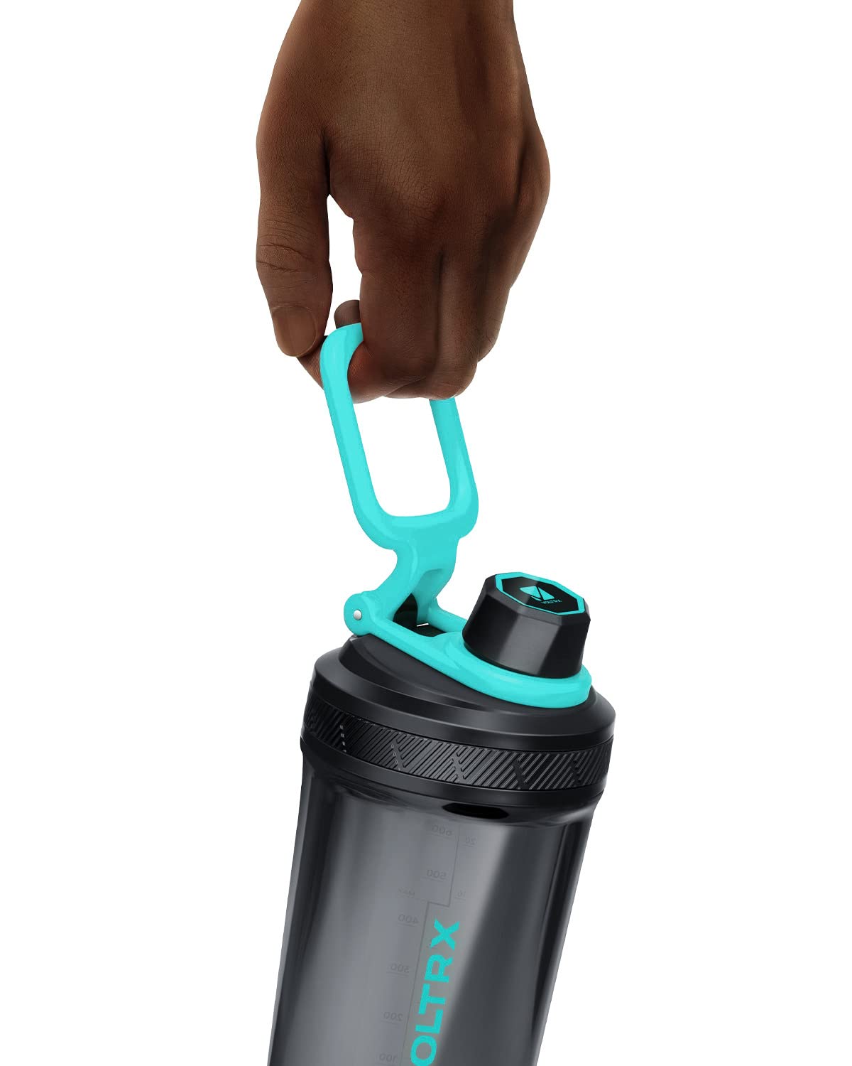 VOLTRX Gallium shaker held in hand as a portable gym companion.