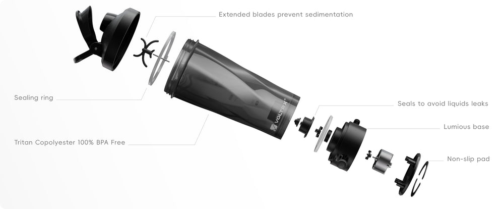 VOLTRX VortexBoost BPA-free Tritan keeps shakes safe and durable.