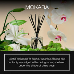 Voluspa Mokara embossed glass vessel adds elegant decor and fragrance