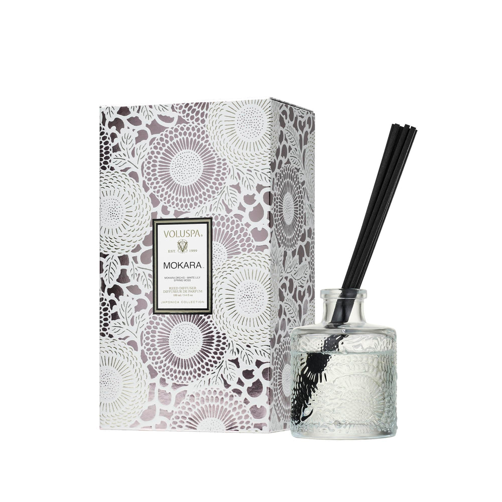 Voluspa Mokara diffuser bottle with 3.4 oz oil for a luxurious scent