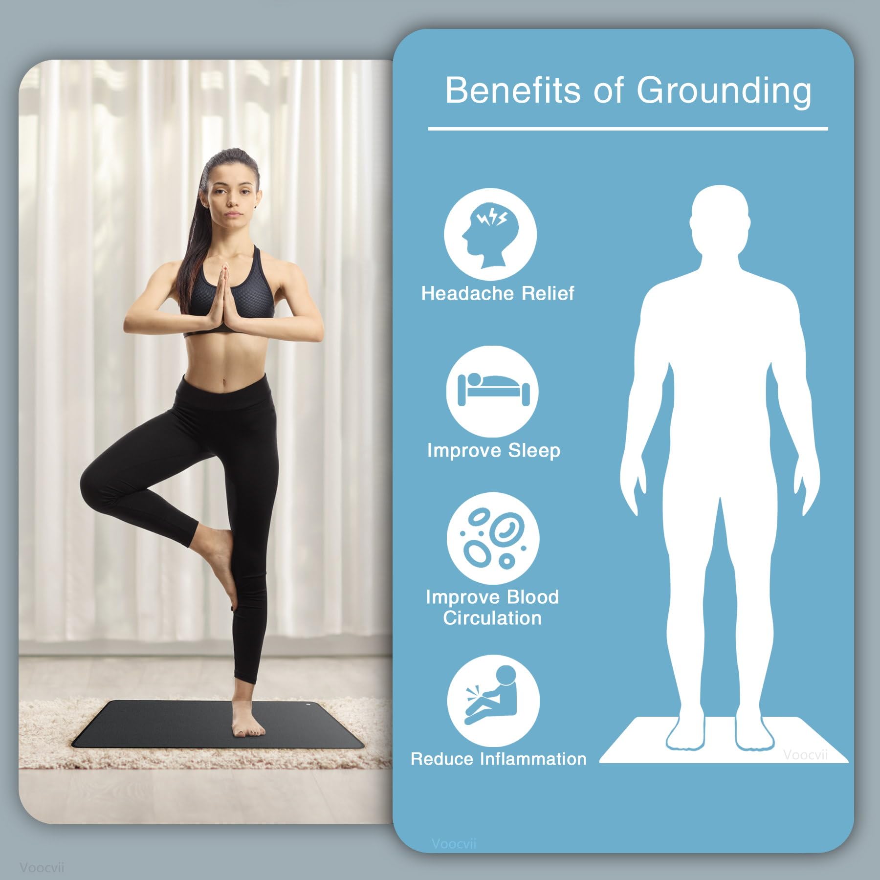 Voocvii grounding mat close-up vegan leather surface for tactile comfort
