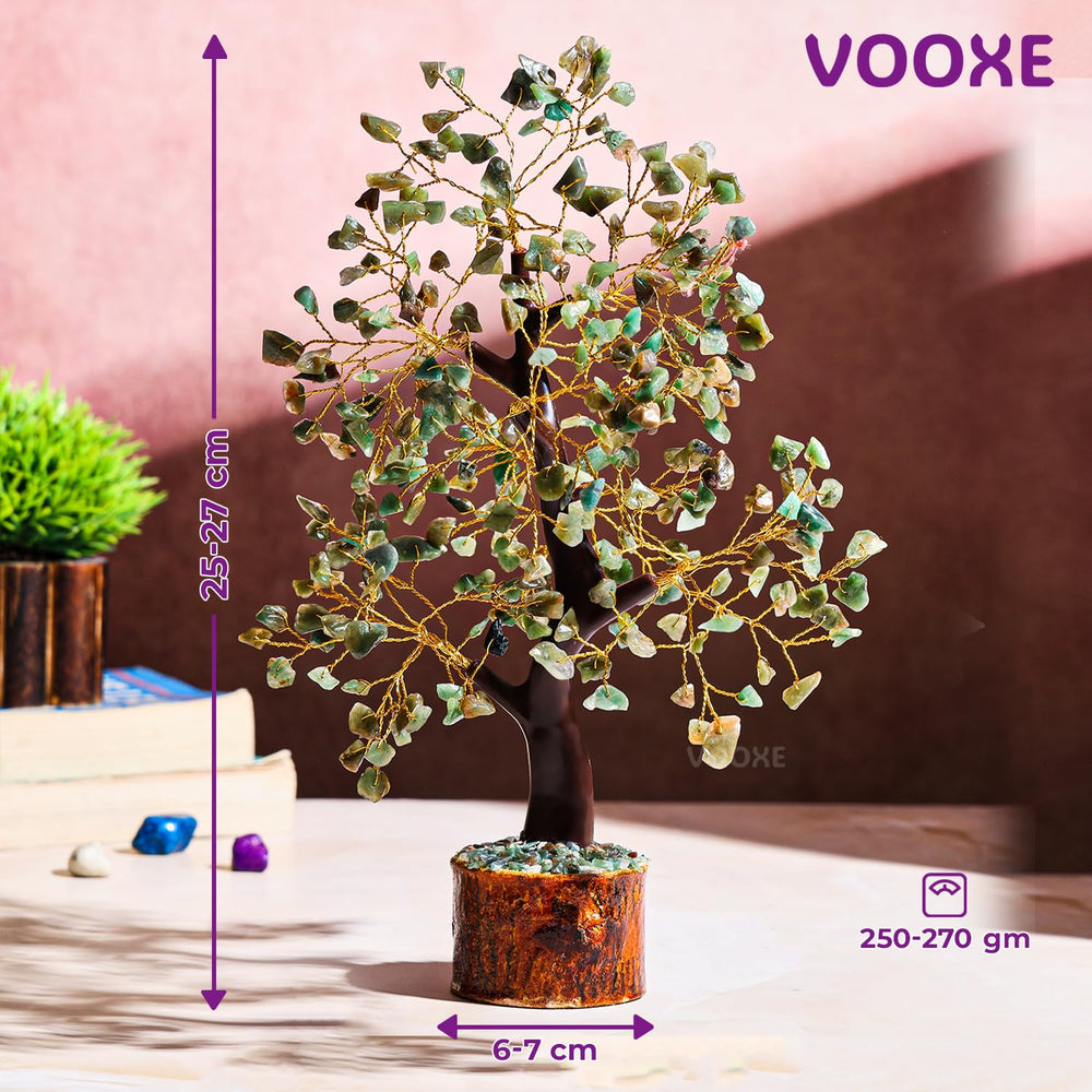 VOOXE green aventurine crystal tree decor enhances office ambiance
