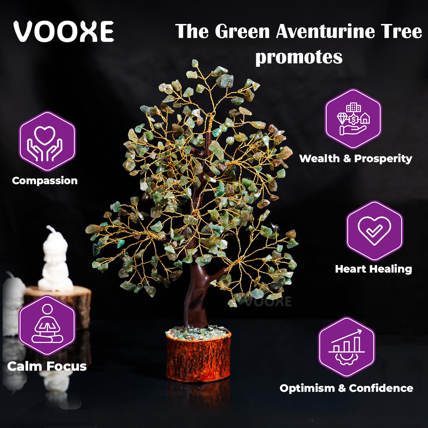 Handcrafted VOOXE chakra tree by Indian artisans for balanced space