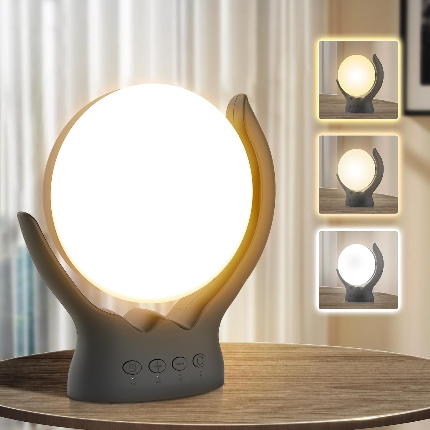 Voraiya lamp front view delivering UV-free daylight for mornings.