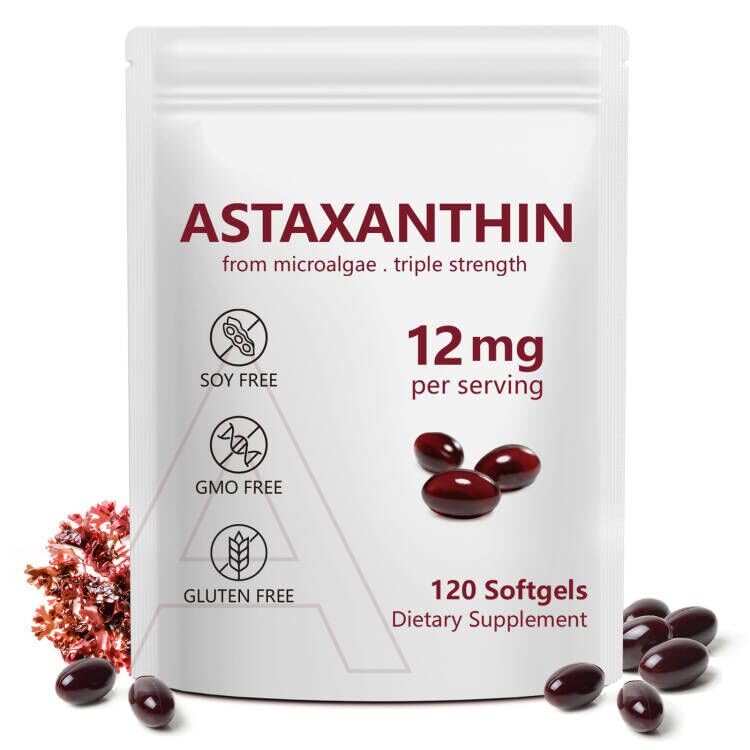 Vortexonix Astaxanthin softgel bottle highlights premium antioxidant support for daily wellness.