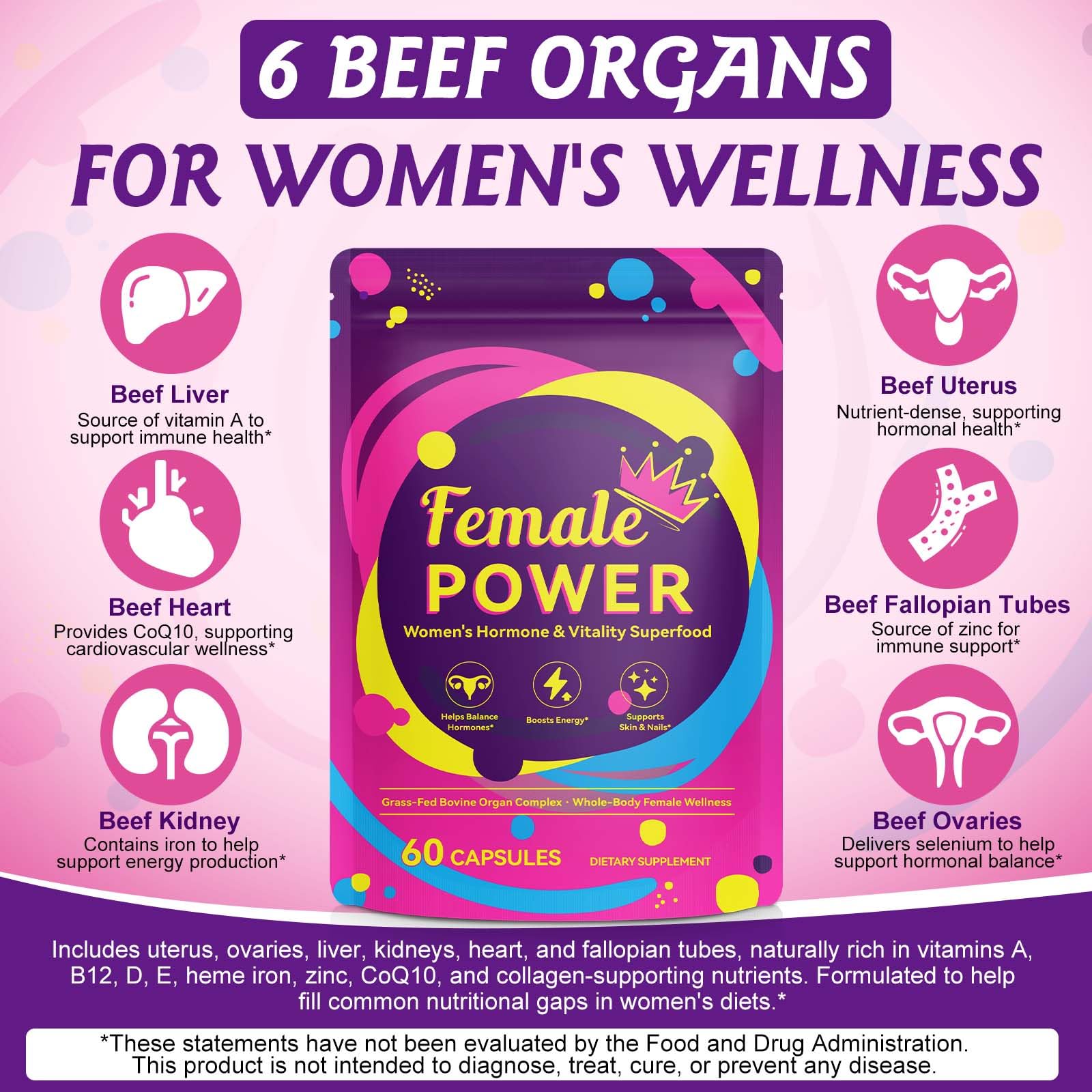 Vortexonix grass-fed beef liver capsule highlighting iron support.