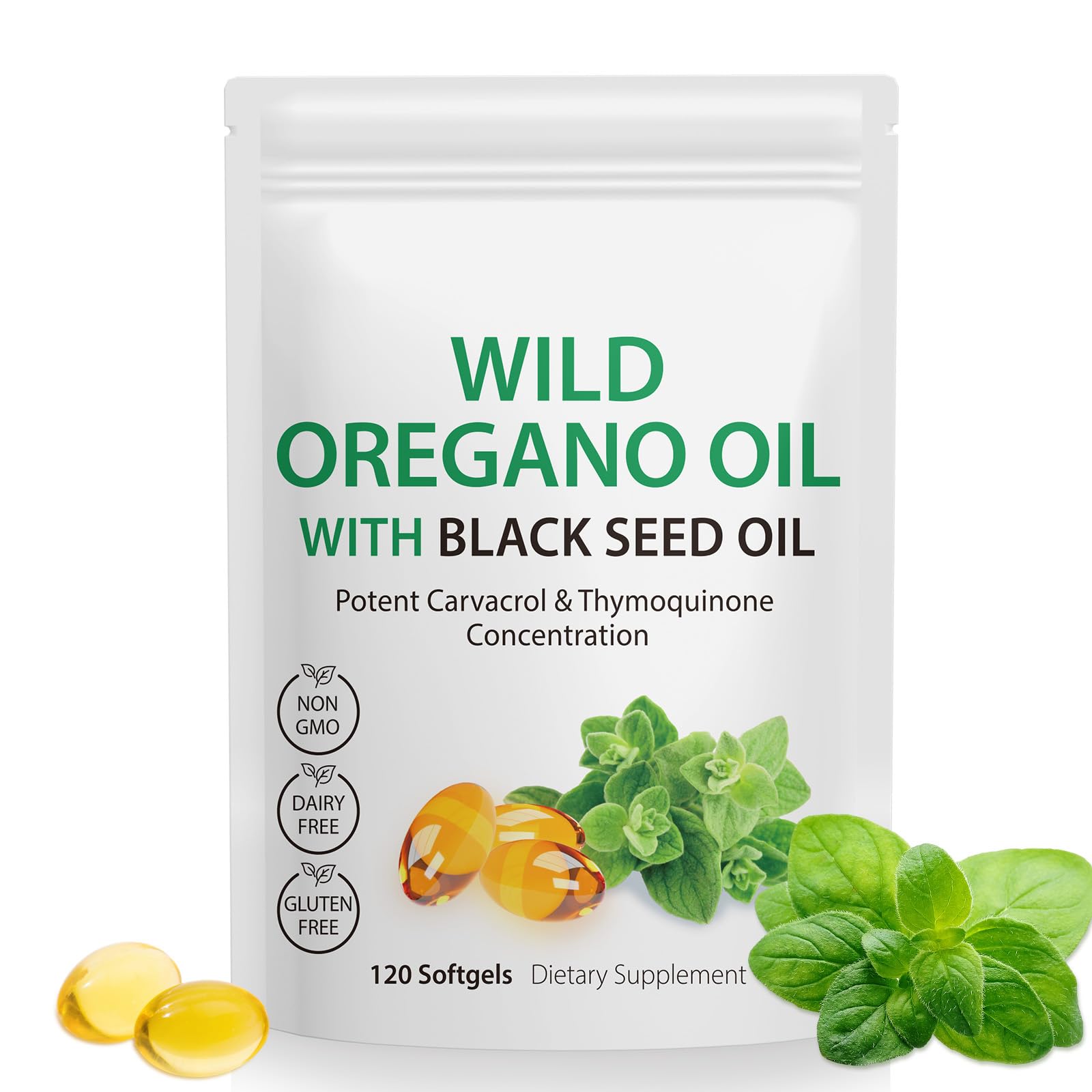 Vortexonix Oil of Oregano Softgels bottle front supports daily wellness and immune-friendly use.
